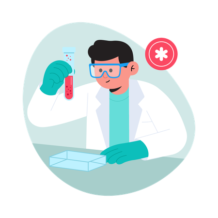 Médico fazendo medição de líquidos  Ilustração