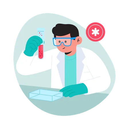 Médico fazendo medição de líquidos  Ilustração