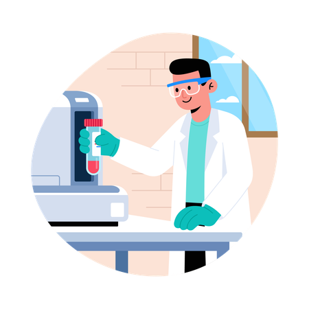 Médico fazendo operação de máquina  Ilustração