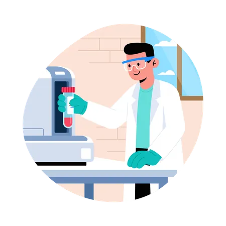 Médico fazendo operação de máquina  Ilustração