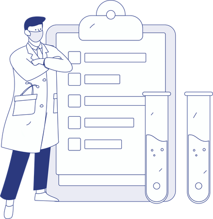 Médico fazendo exames médicos  Ilustração