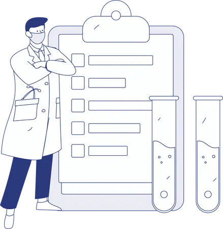 Médico fazendo exames médicos  Ilustração