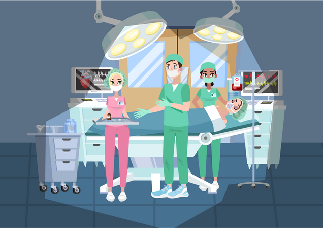 Doctor haciendo cirugia  Ilustración