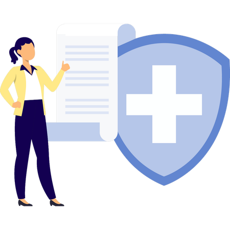 Médico haciendo referencia a recetas médicas  Illustration