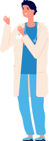 Médico masculino em pé  Ilustração