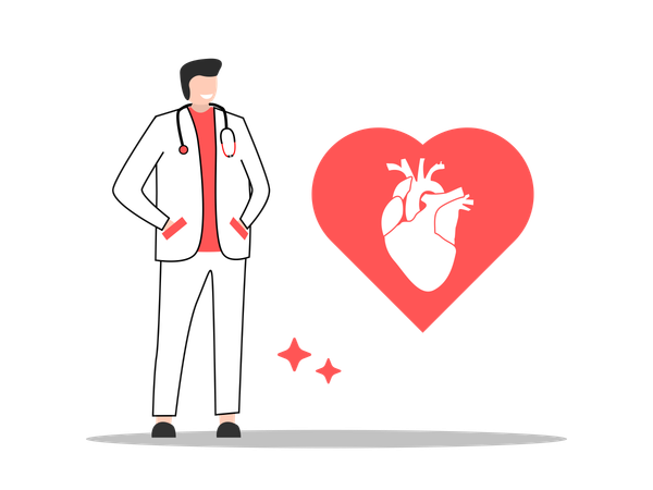 Médico cardíaco  Ilustração