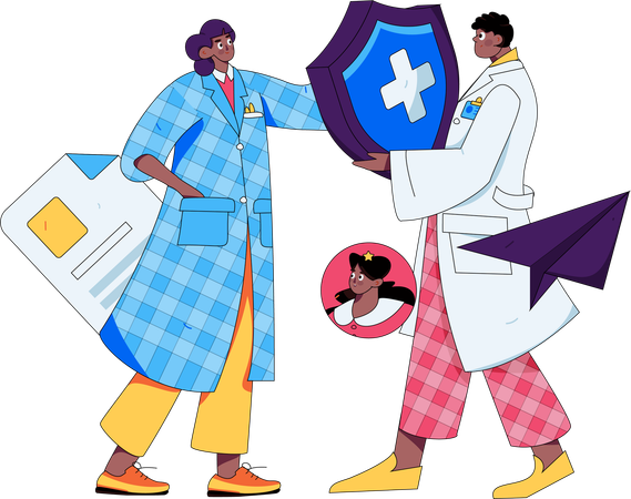 Doctor masculino dando medicina  Ilustración