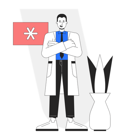 Medico masculino profesional  Ilustración