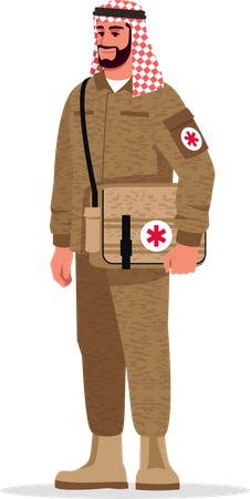 Medico militar masculino  Ilustración