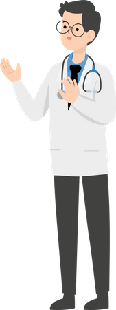 Médico mostrando sinal de pare  Ilustração