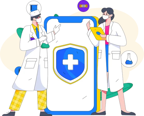 Médico on-line  Illustration