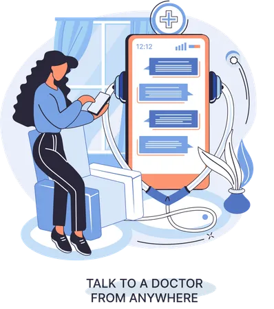 Médico on-line  Ilustração