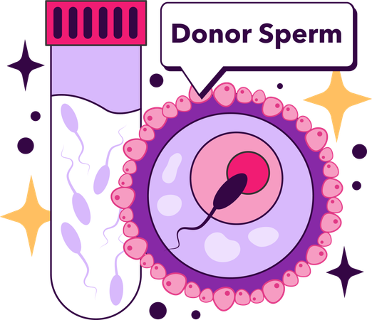 Médico pesquisa esperma de doador  Ilustração