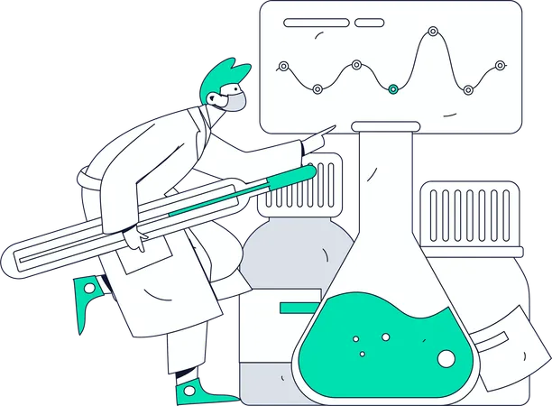 El doctor realiza análisis médicos  Ilustración