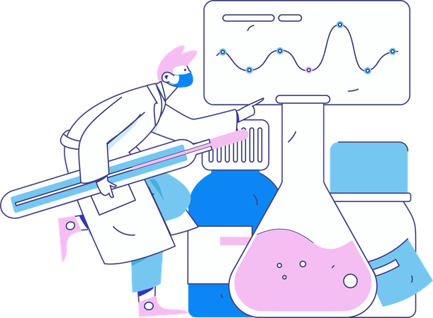 O médico realiza análises médicas  Ilustração