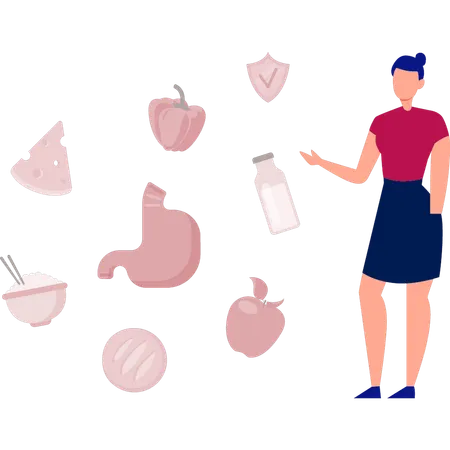 Médico recomenda comida saudável  Ilustração