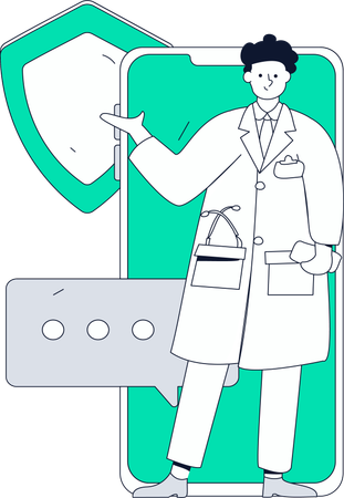 Médico trabalha em cirurgia médica  Ilustração