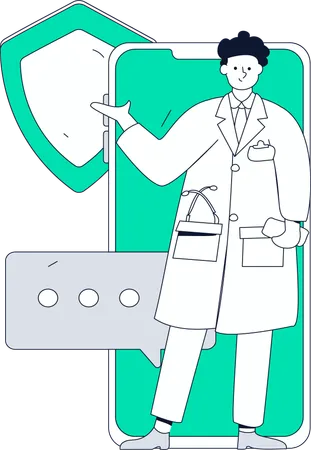 Médico trabalha em cirurgia médica  Ilustração