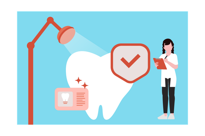 Médico tratando dentes  Ilustração