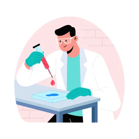 Médico usando seringa  Ilustração