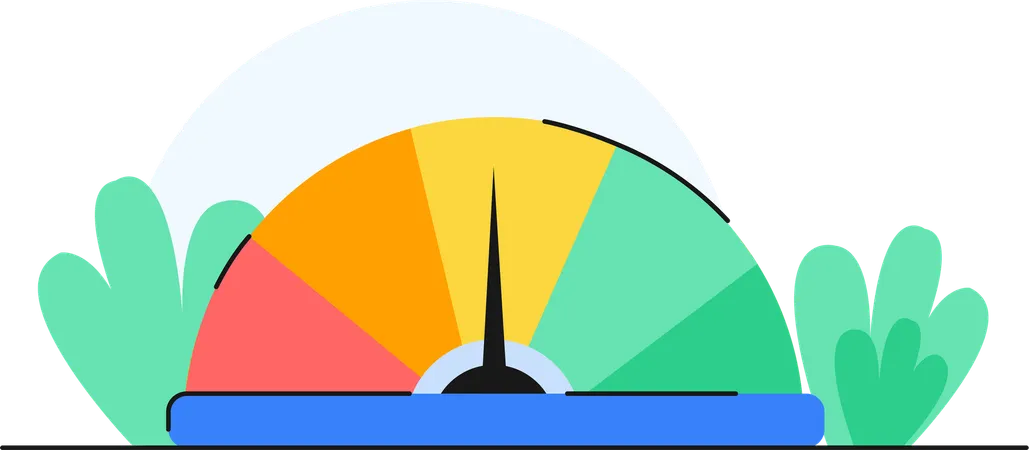 Empresário visualizando o Score Meter  Ilustração