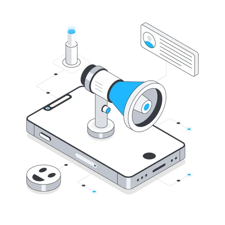 Medienplattform und mobiles Marketing  Illustration