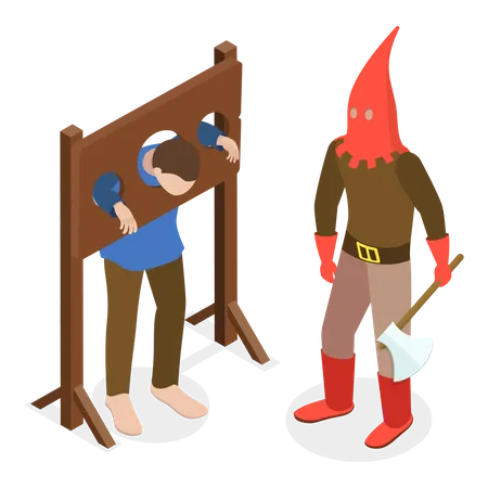 Medieval age punishment tool  Illustration