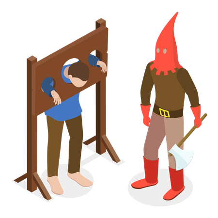 Medieval age punishment tool  Illustration