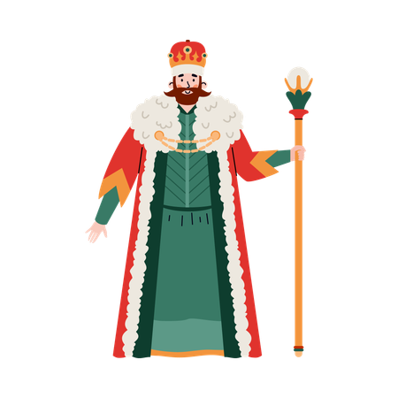 Medieval ancient european king male  Illustration