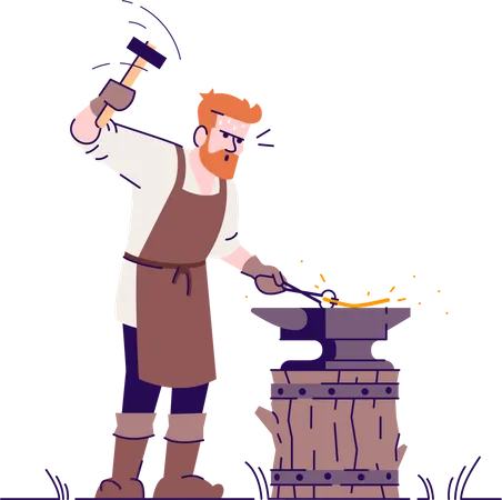 Medieval blacksmith Illustration