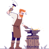 illustration medieval blacksmith