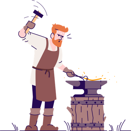 Medieval blacksmith Illustration
