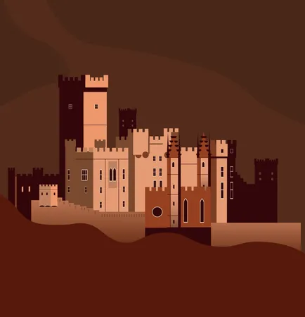 Medieval European Castle  Illustration