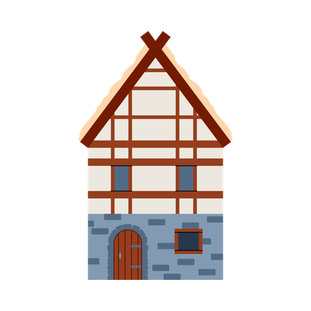 Medieval european house  Illustration