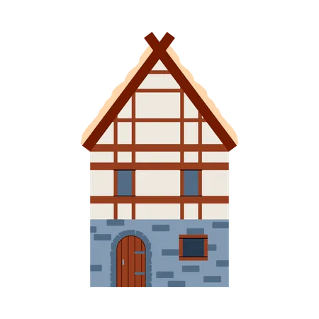 Medieval european house  Illustration