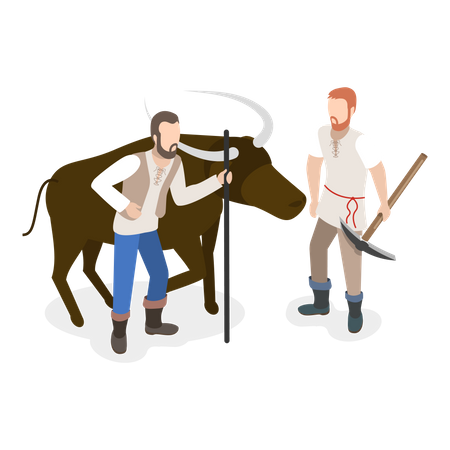 Medieval Farmer  Illustration