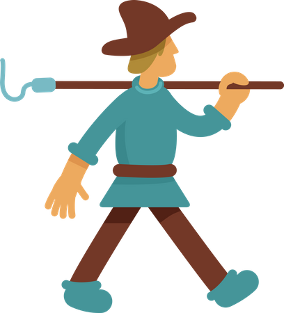 Medieval farmer  Illustration