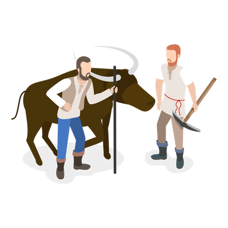 Medieval Farmer  Illustration
