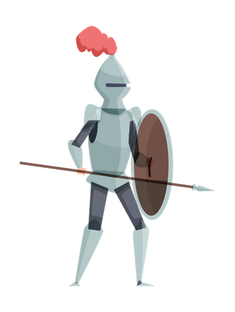 Medieval knight ready for fight Illustration