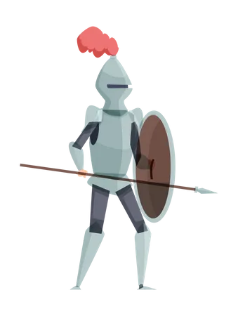 Medieval knight ready for fight Illustration