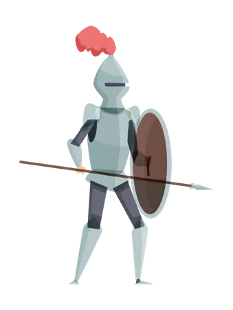 Medieval knight ready for fight  Illustration