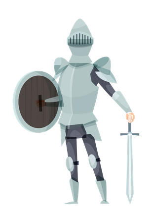 Medieval knight ready for war Illustration