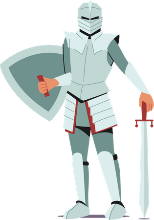 Medieval Knight Wear Armor Illustration