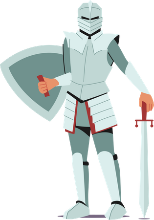 Medieval Knight Wear Armor  Illustration