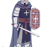 knight wearing cape illustration