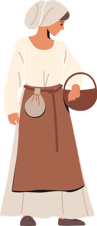 Medieval Woman Peasant  Illustration