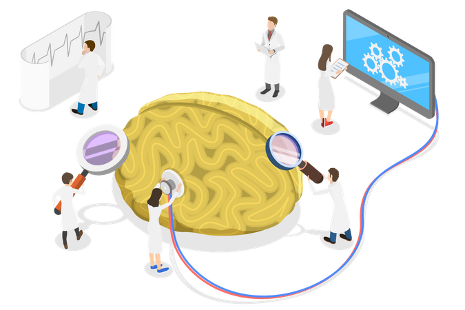 Medir la actividad cerebral  Ilustración