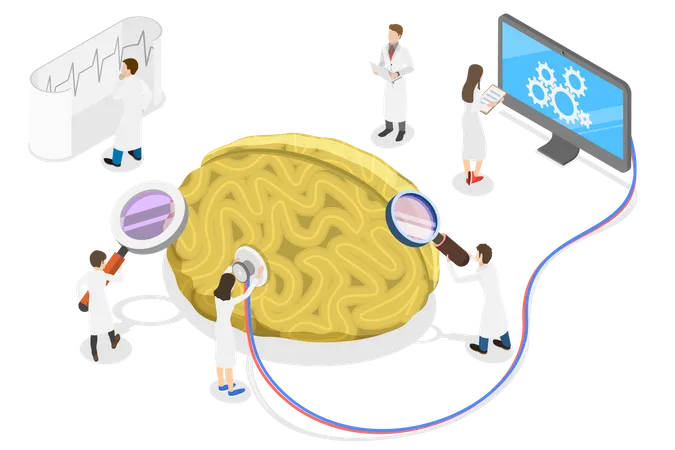 Medir la actividad cerebral  Ilustración