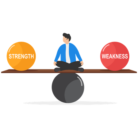 Meditação para equilibrar entre Fraqueza e Força  Ilustração