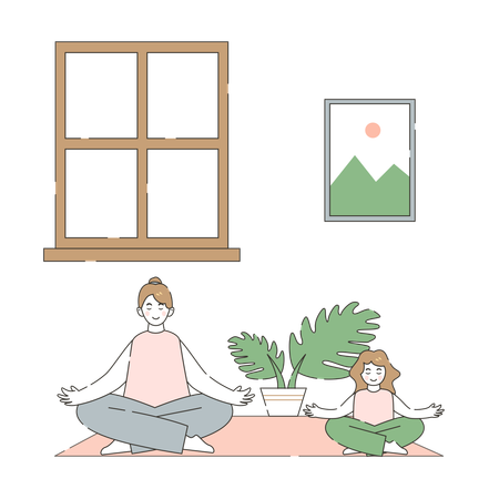 Meditación guiada con mamá  Ilustración